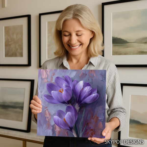 Purple Crocus Blooms Art