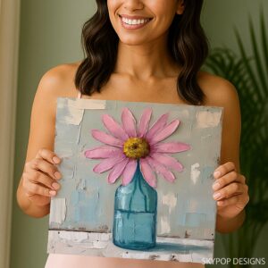 Pink Daisy Art