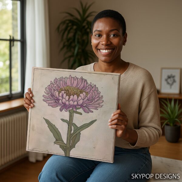 Pink Aster Bloom Art