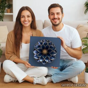 Royal Blue Dahlia Art