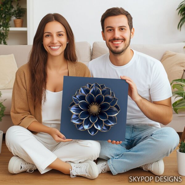 Royal Blue Dahlia Art