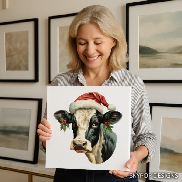 Highland Cow Christmas Art