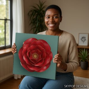 Red Camellia Art