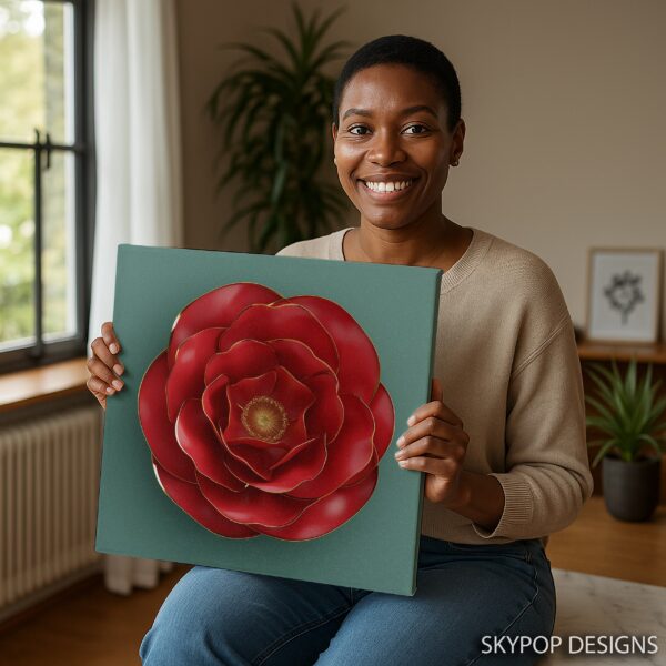 Red Camellia Art