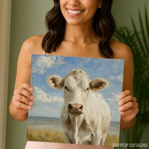 Highland Cow In The Field Art