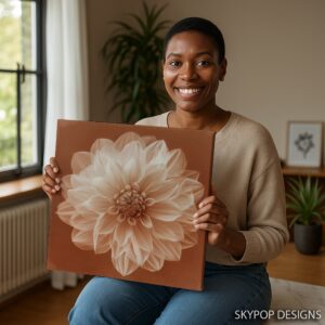 Dahlia Bloom Art Poster or Canvas