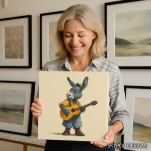 Donkey Playing Guitar Art