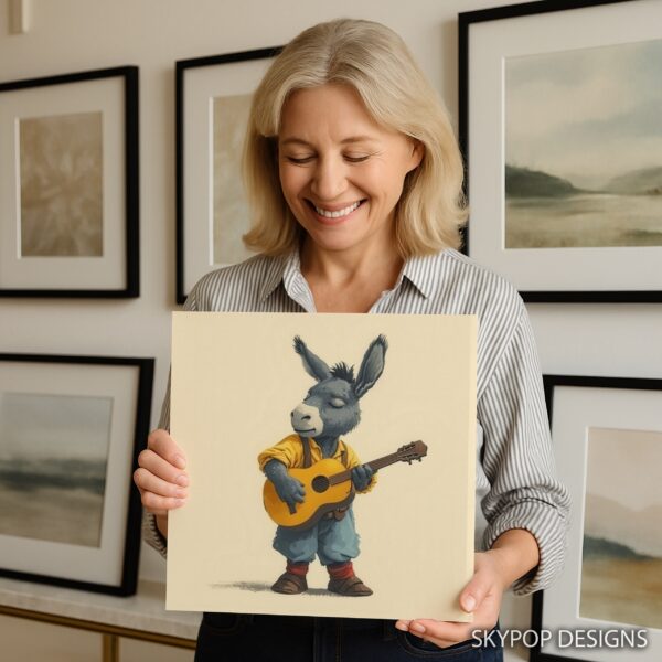 Donkey Playing Guitar Art