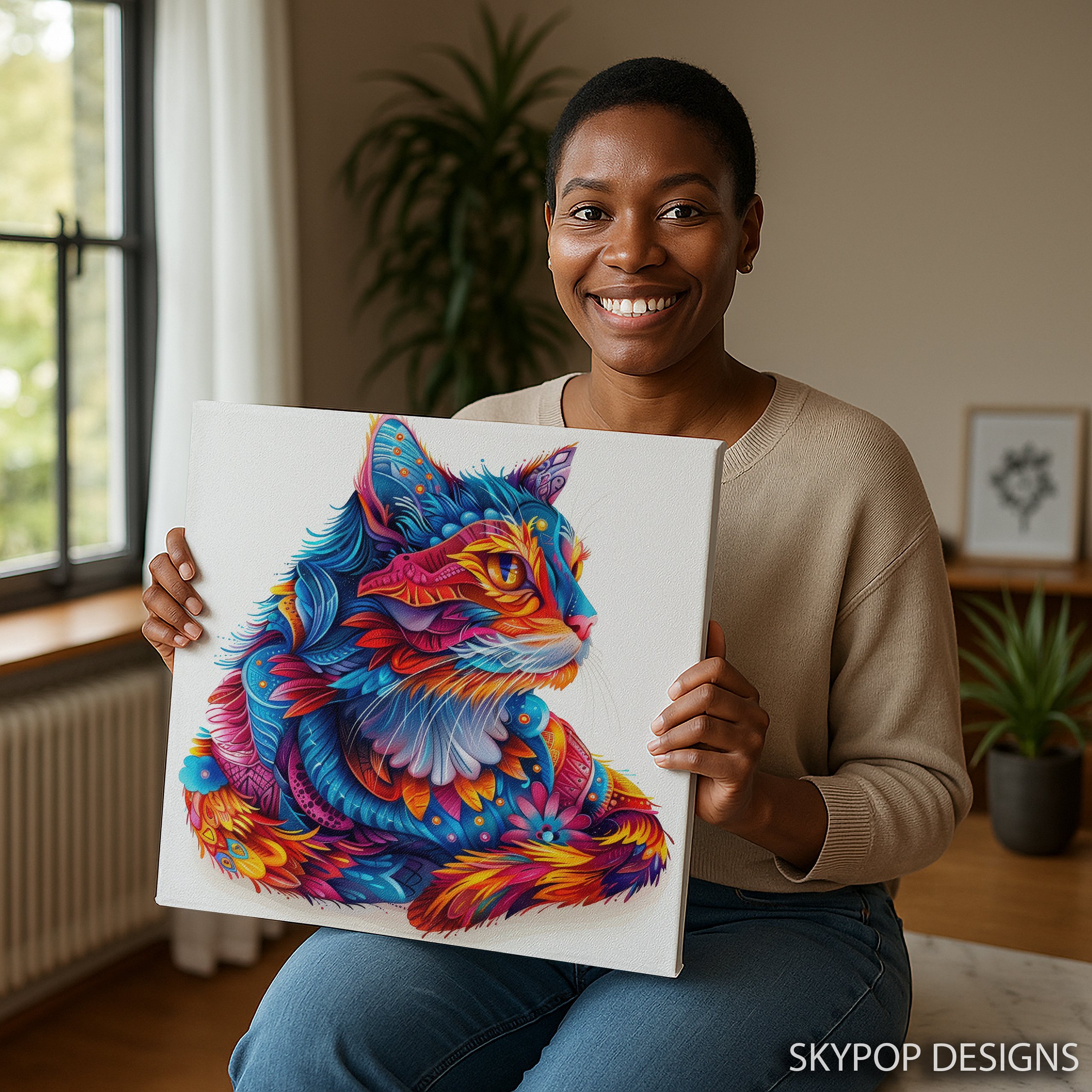 9.jpg Psychedelic Cat Art