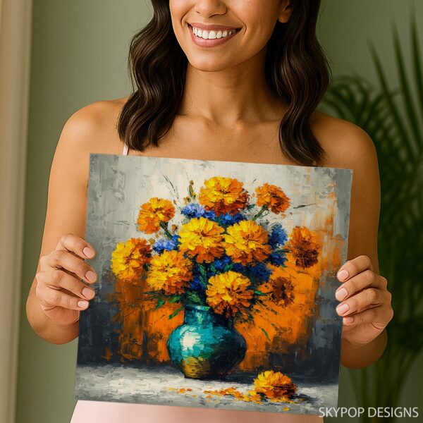 Vibrant Marigold Bouquet Art