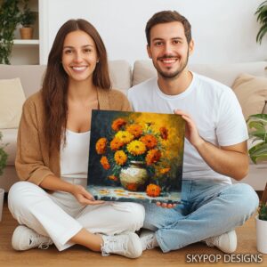 Vibrant Marigold Bouquet Art