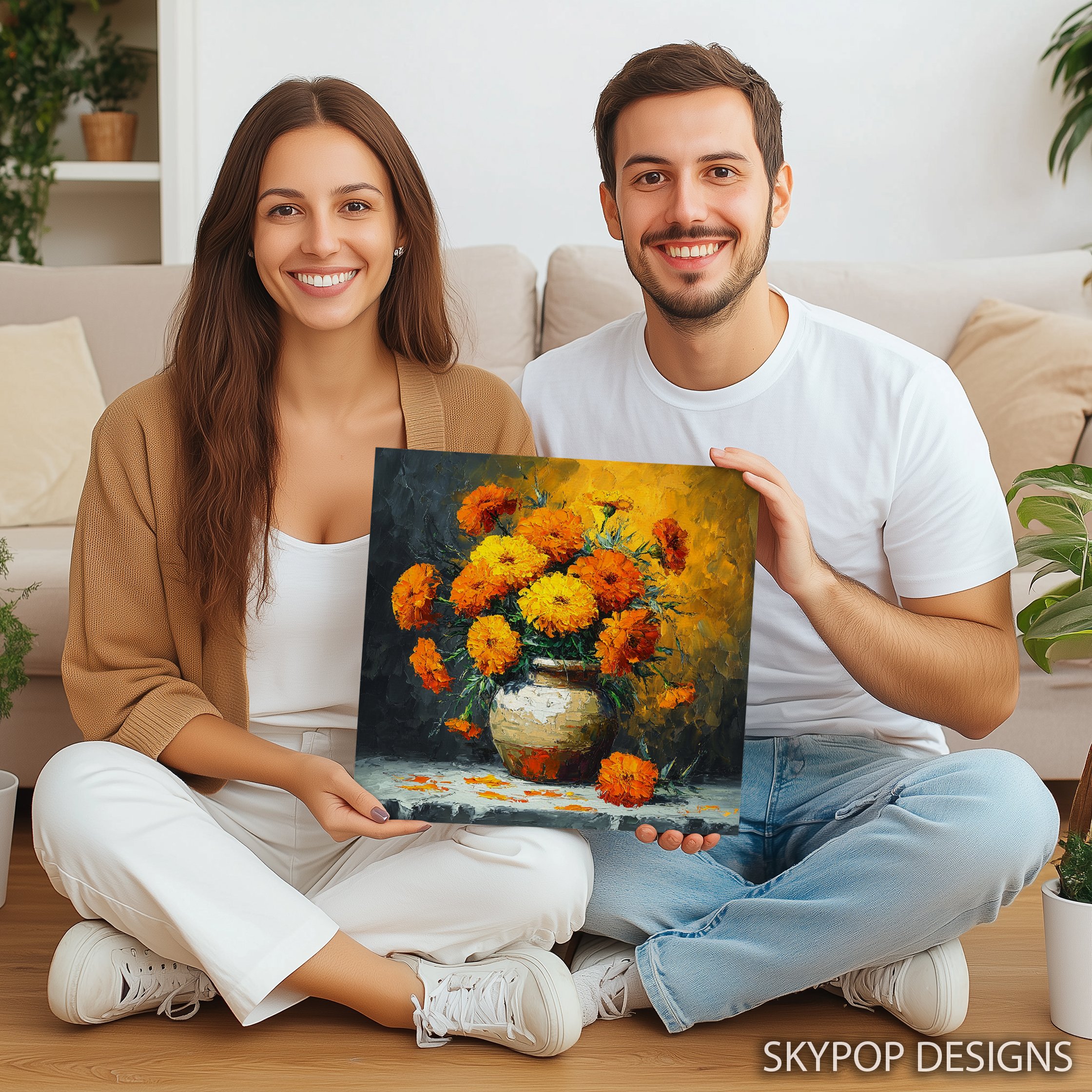 9.jpg Vibrant Marigold Bouquet Art