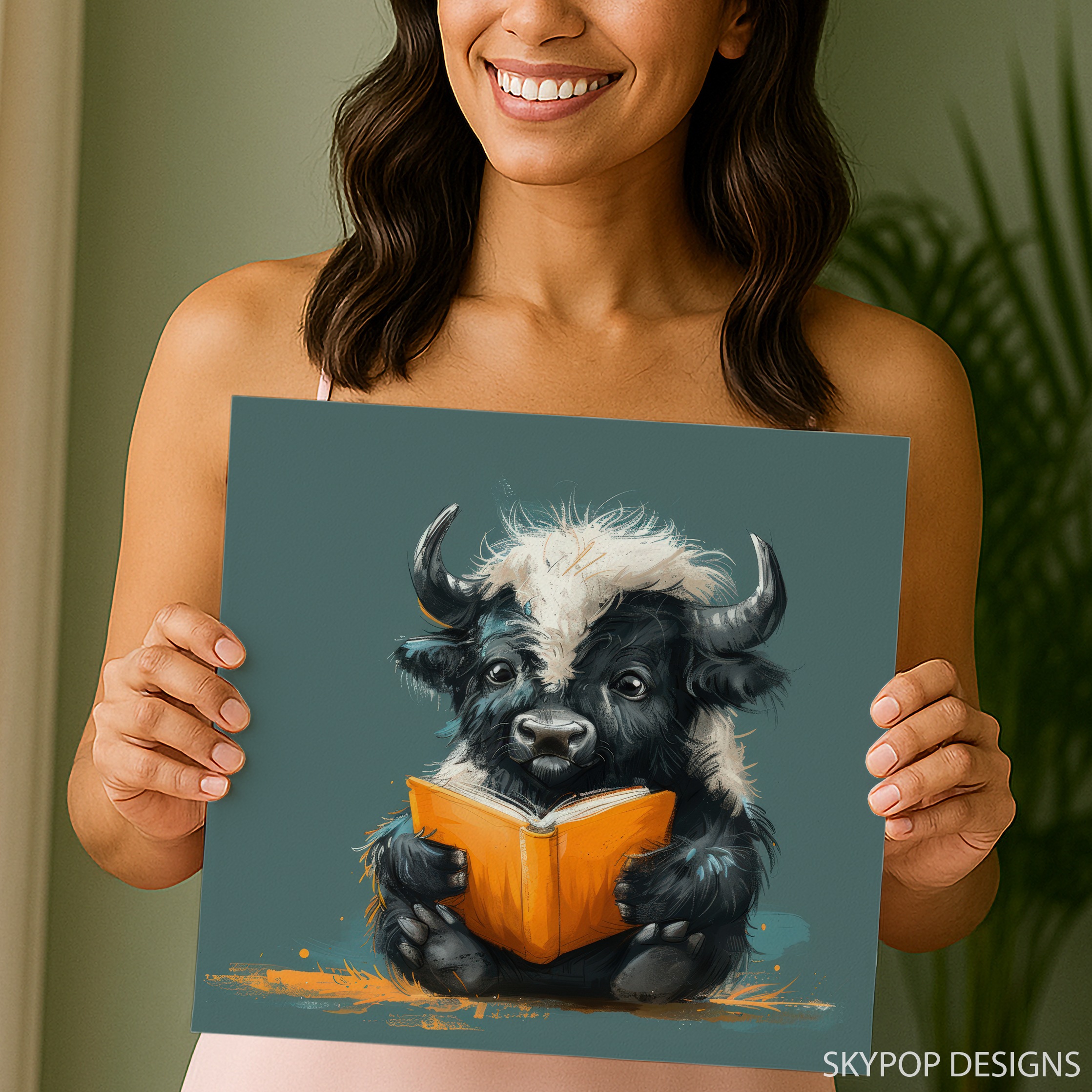 9.jpg Yak Reading Book Art