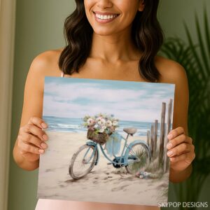Beach Bicycle Blossom Art