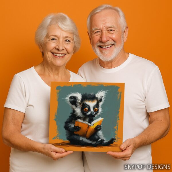 Lemur Reading A Book Art