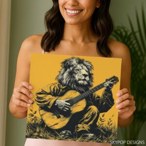Lion Guitarist Art