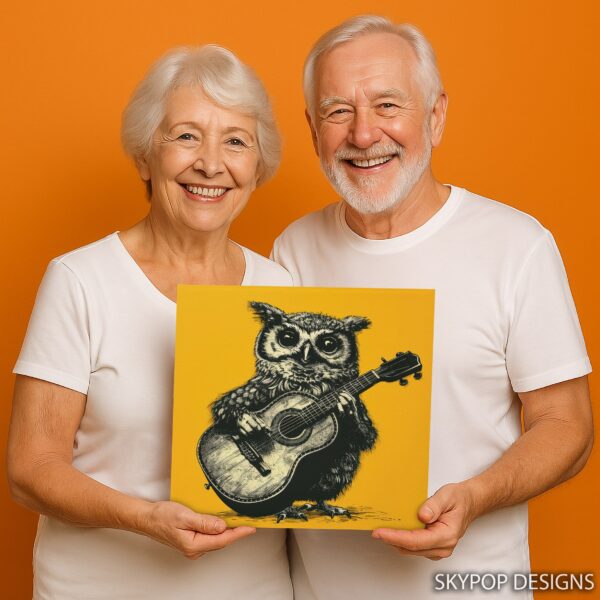 Guitar Playing Owl Art