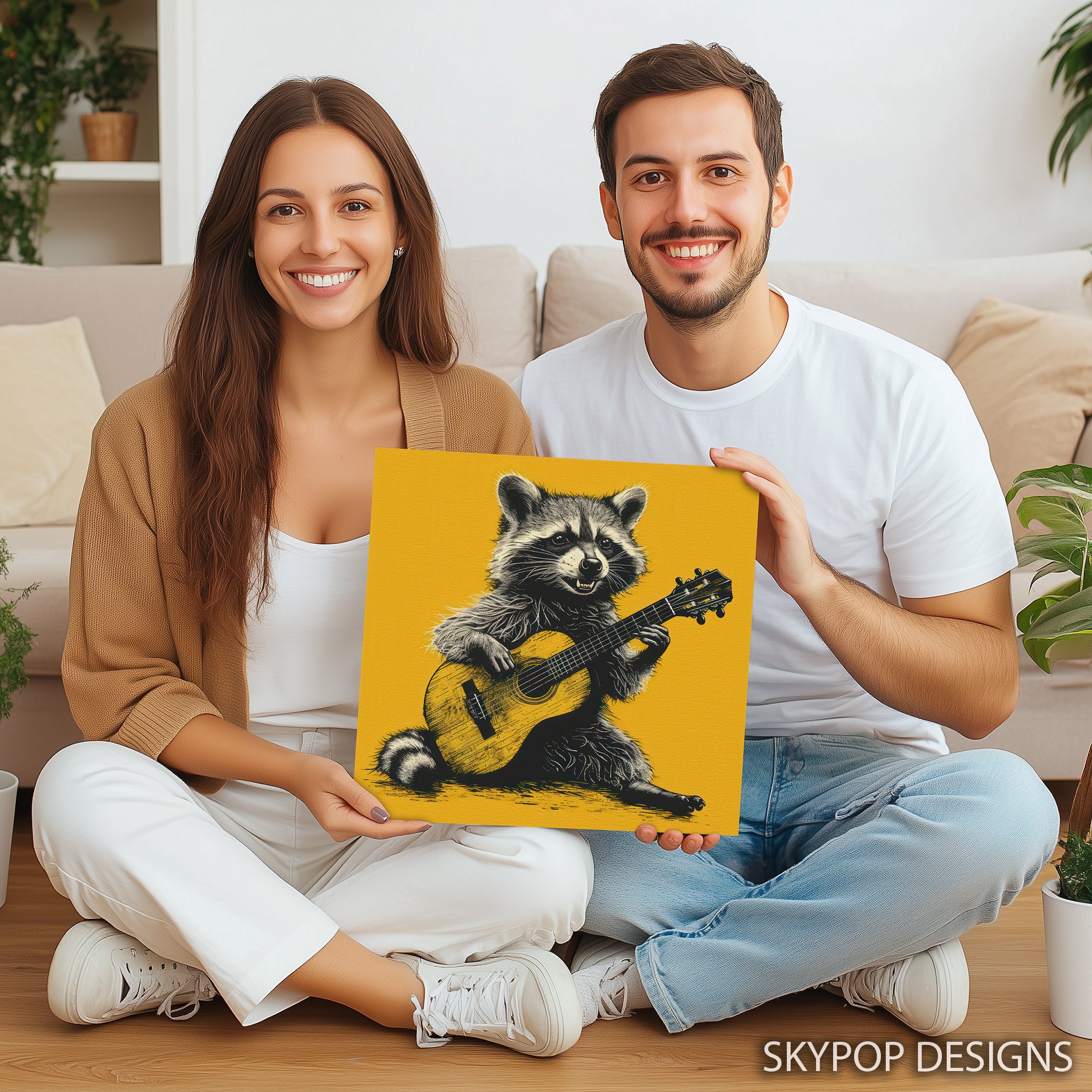 9.jpg Raccoon Rock Star Art