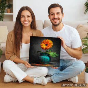 Orange Gerbera Daisy Art
