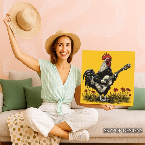 Rooster Playing Guitar Art