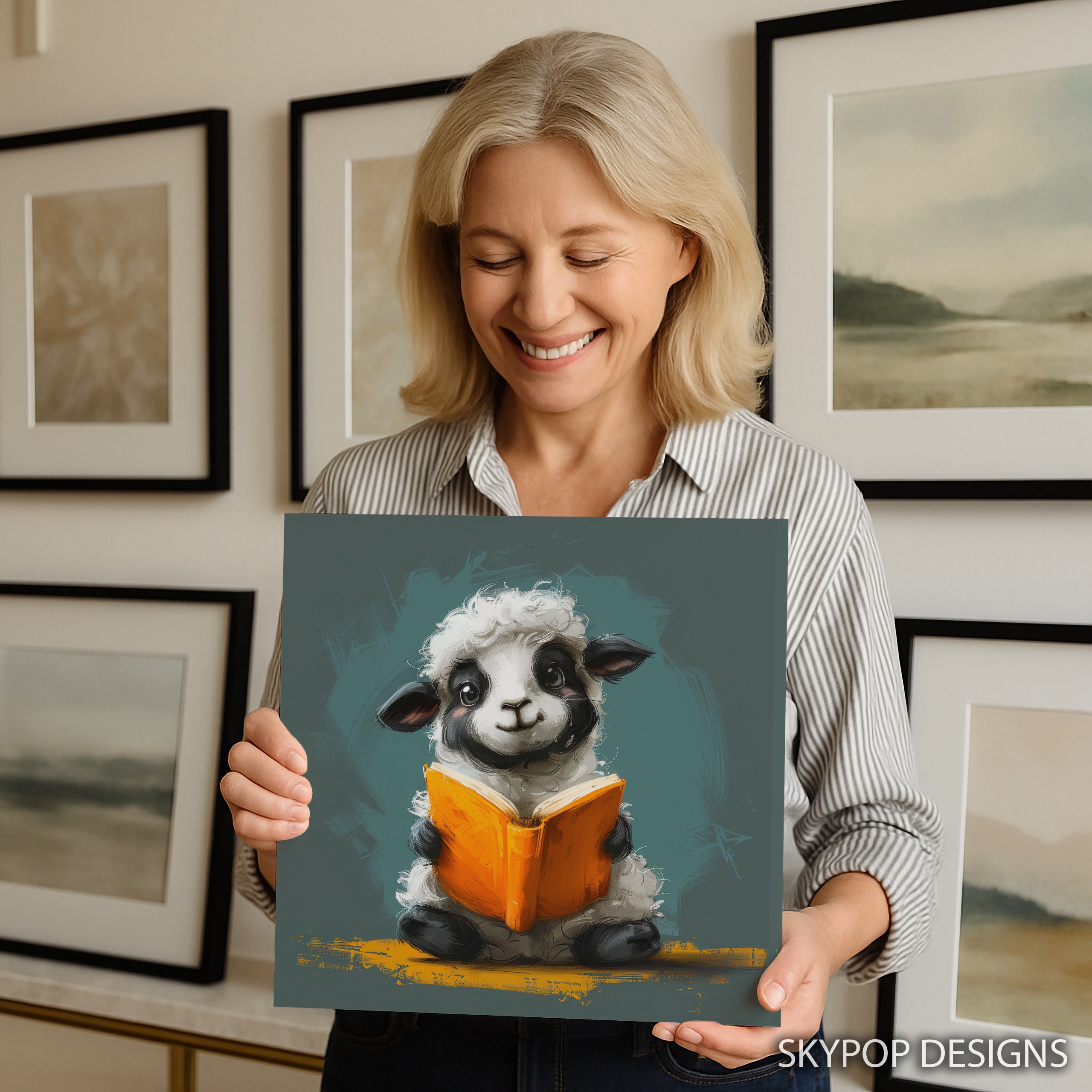 9.jpg Sheep Reading Art