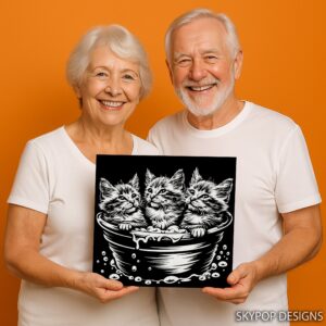 Bathtime Kitties Art