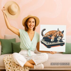 Cat DJ Vinyl Art