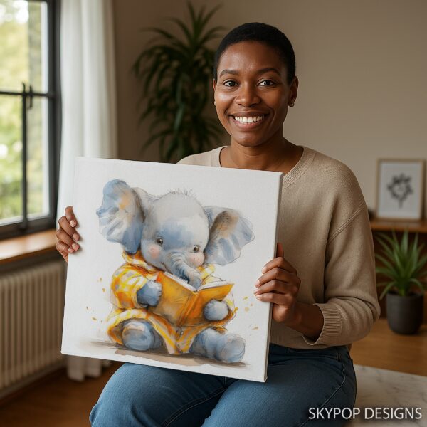 Elephant Reading Art