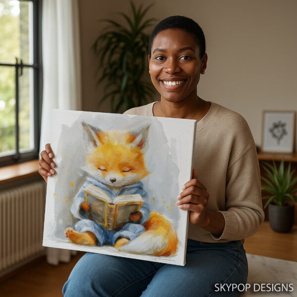 Fox Reading Art