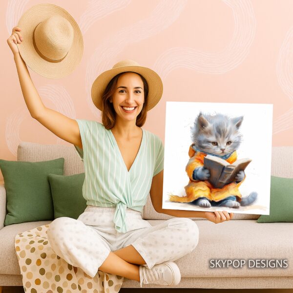 Cat Reading Art
