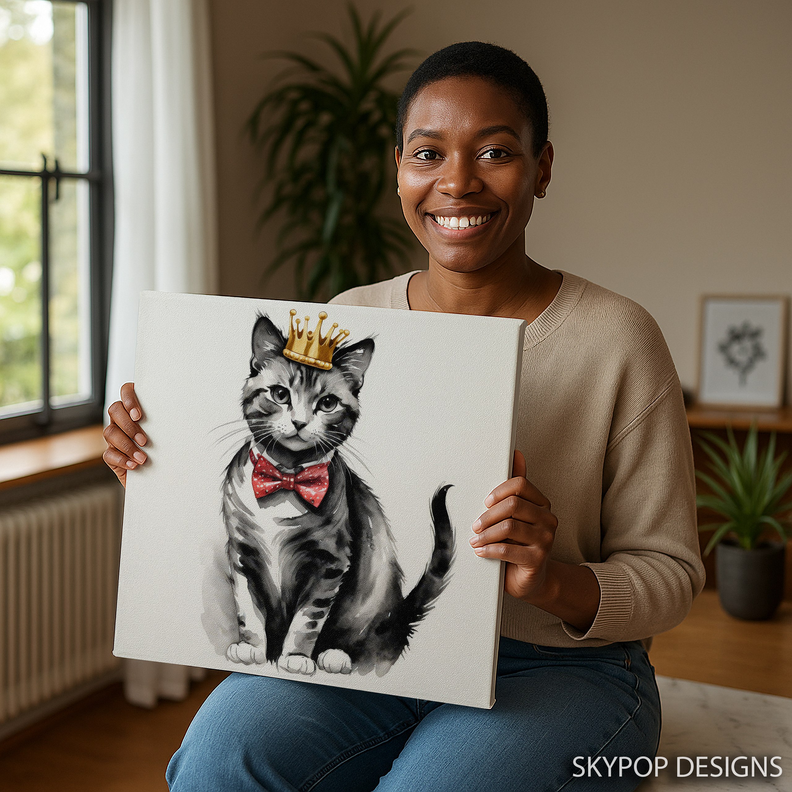 9.jpg Cat Regal Crown Art