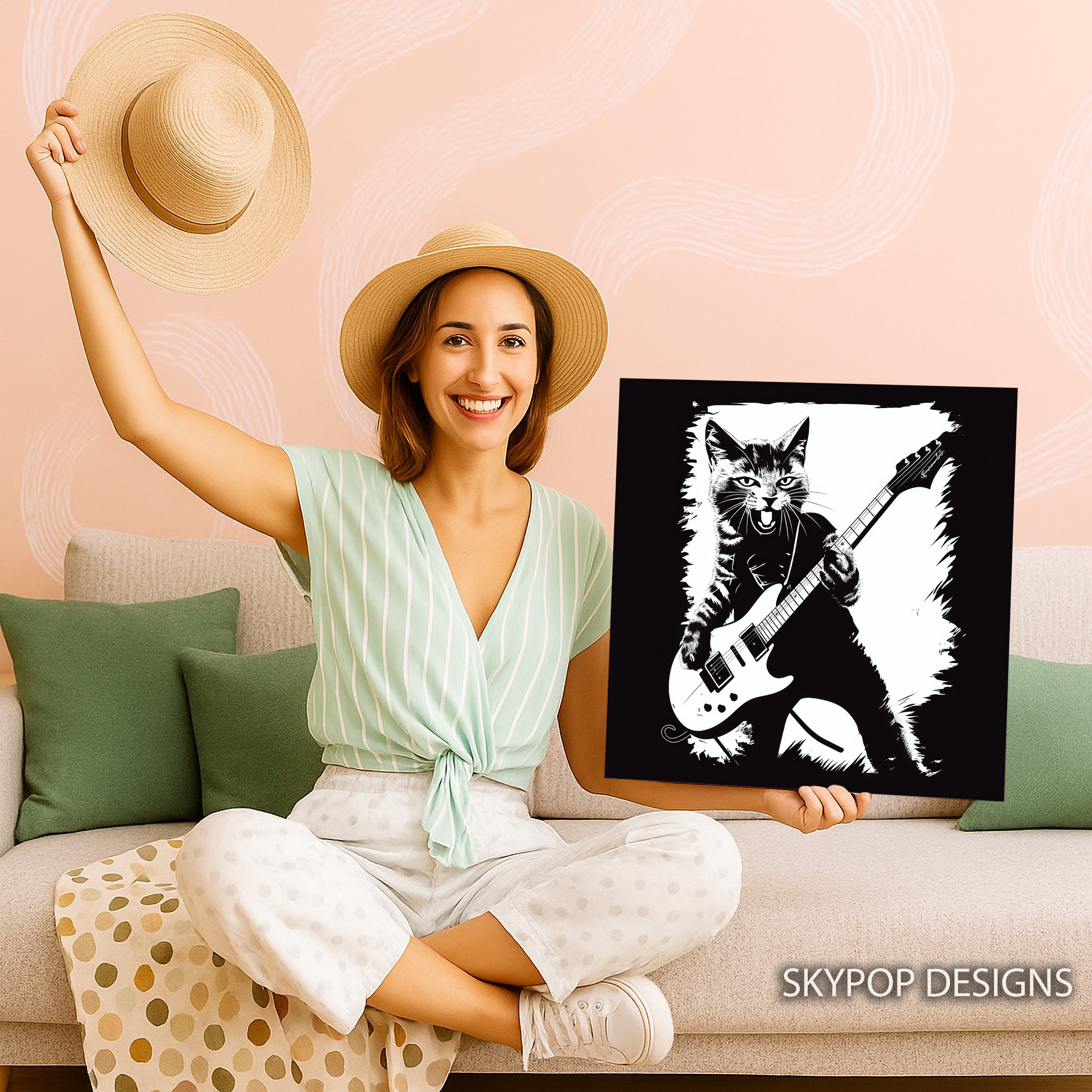 9.jpg Rock Star Cat Guitar Art
