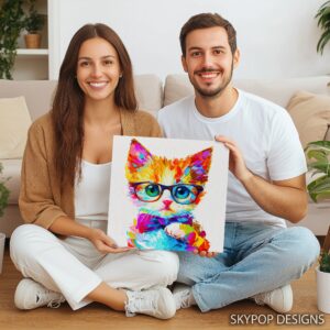 Dapper Cat With Glasses Art