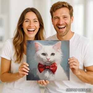 Dapper White Cat Art