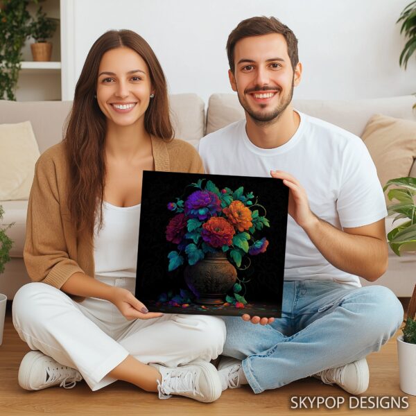 Vibrant Floral Vase Art