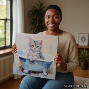 Kitten Bath Time Art