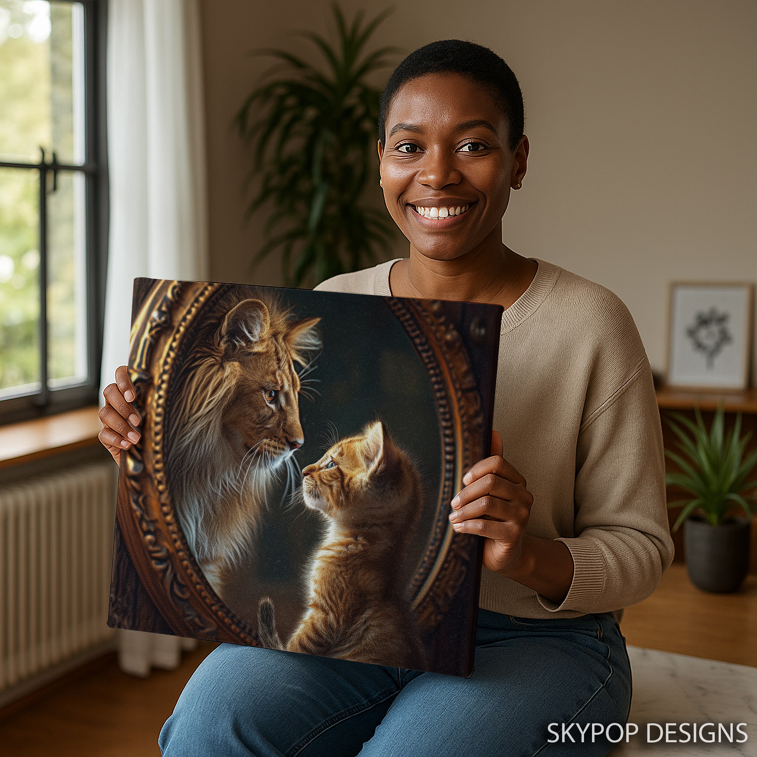 9.jpg Kitten Lion Mirror Art