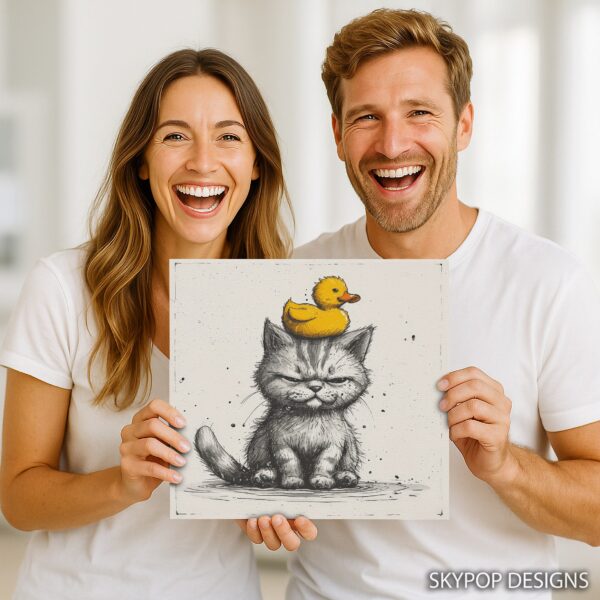 Grumpy Cat with Duck Hat Art