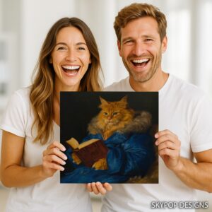 Cat Reading Art
