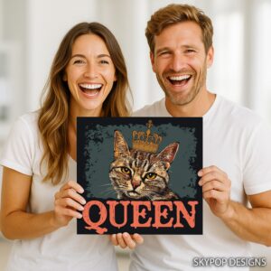 Regal Cat Queen Portrait Art