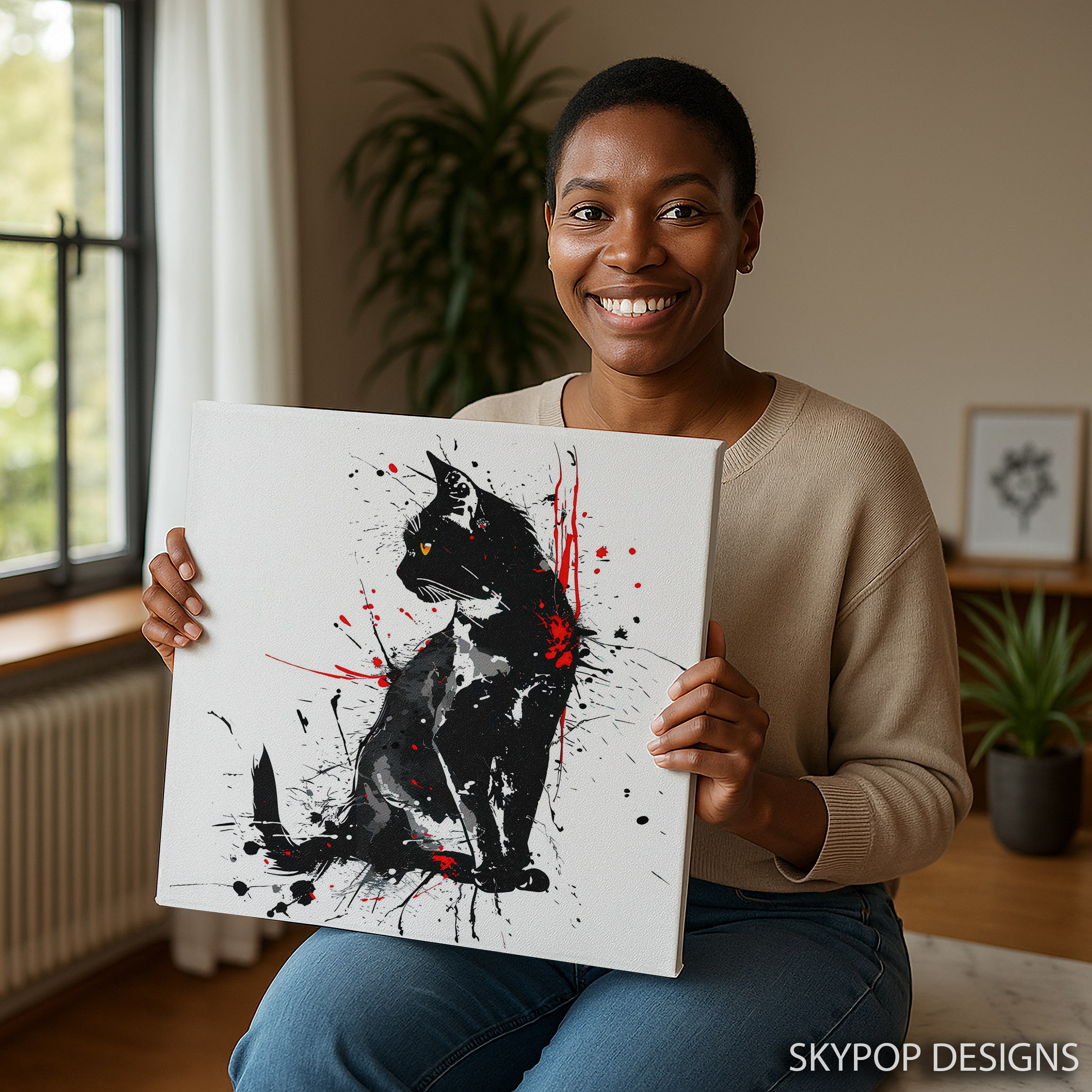 9.jpg Black Cat Splatter Art