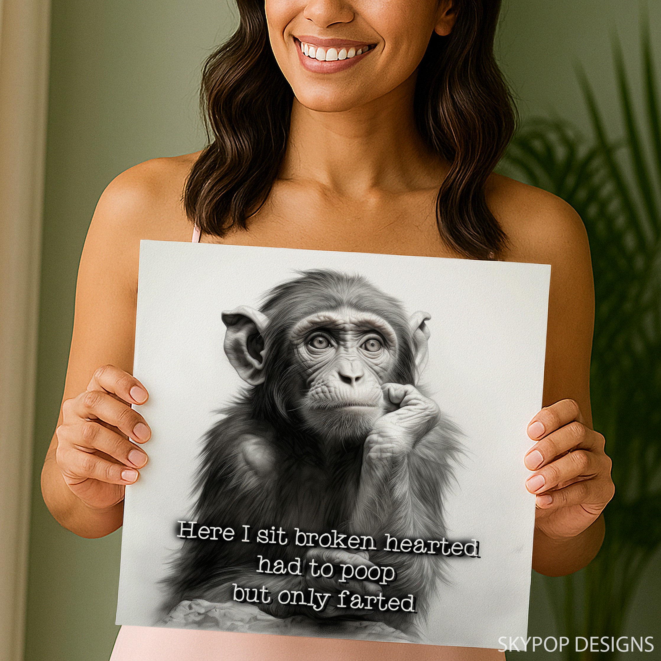 9.jpg Chimpanzee Thinking Art