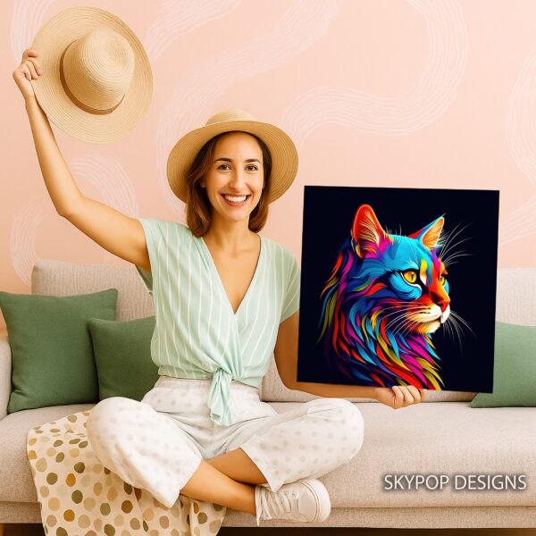 Neon Cat Explosion Art