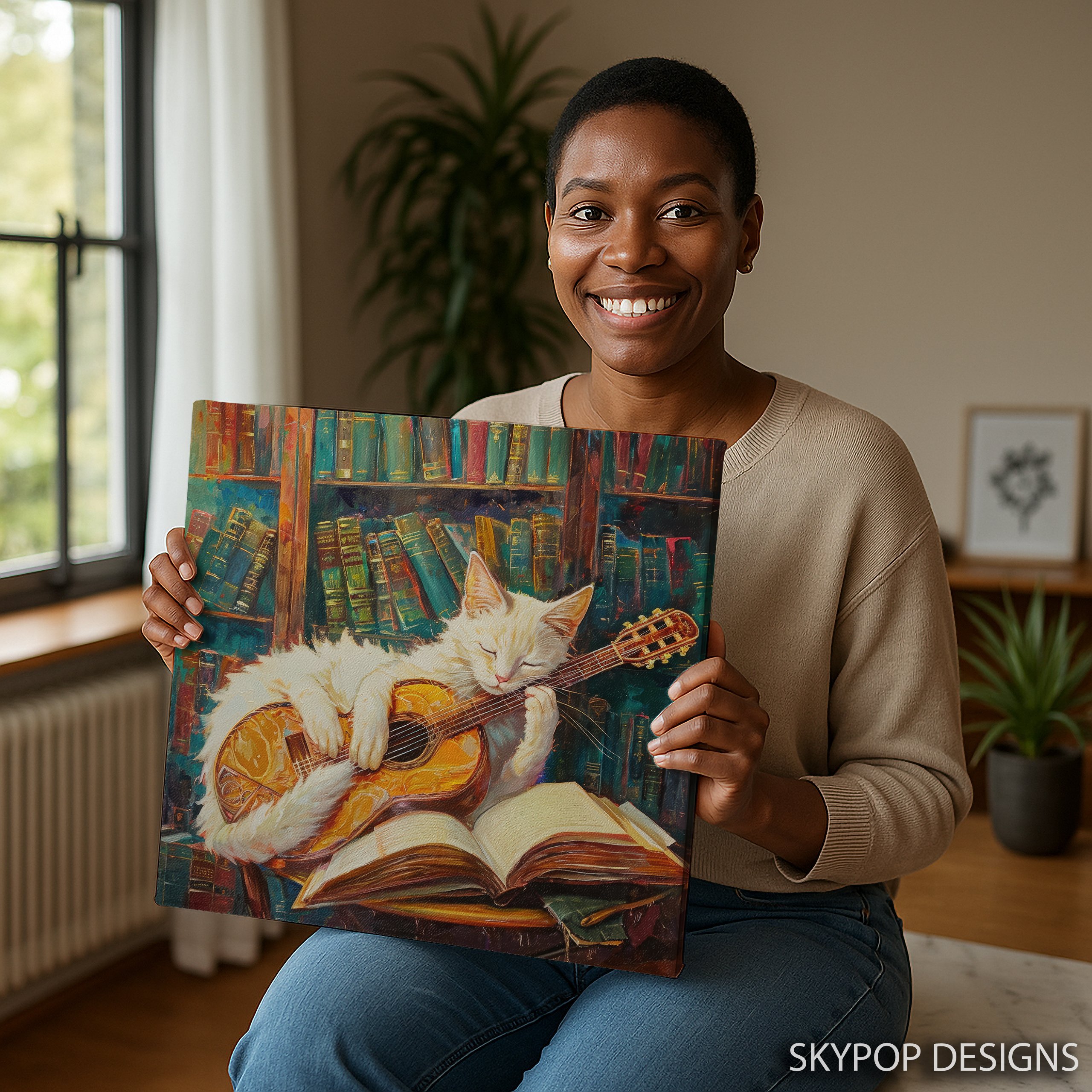 9.jpg Cat Playing Guitar Art