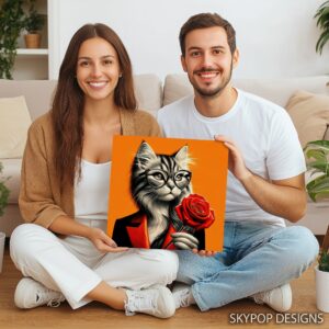 Cat with Rose Art