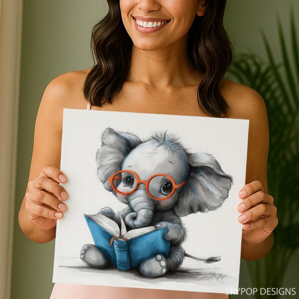 Elephant Reading Art