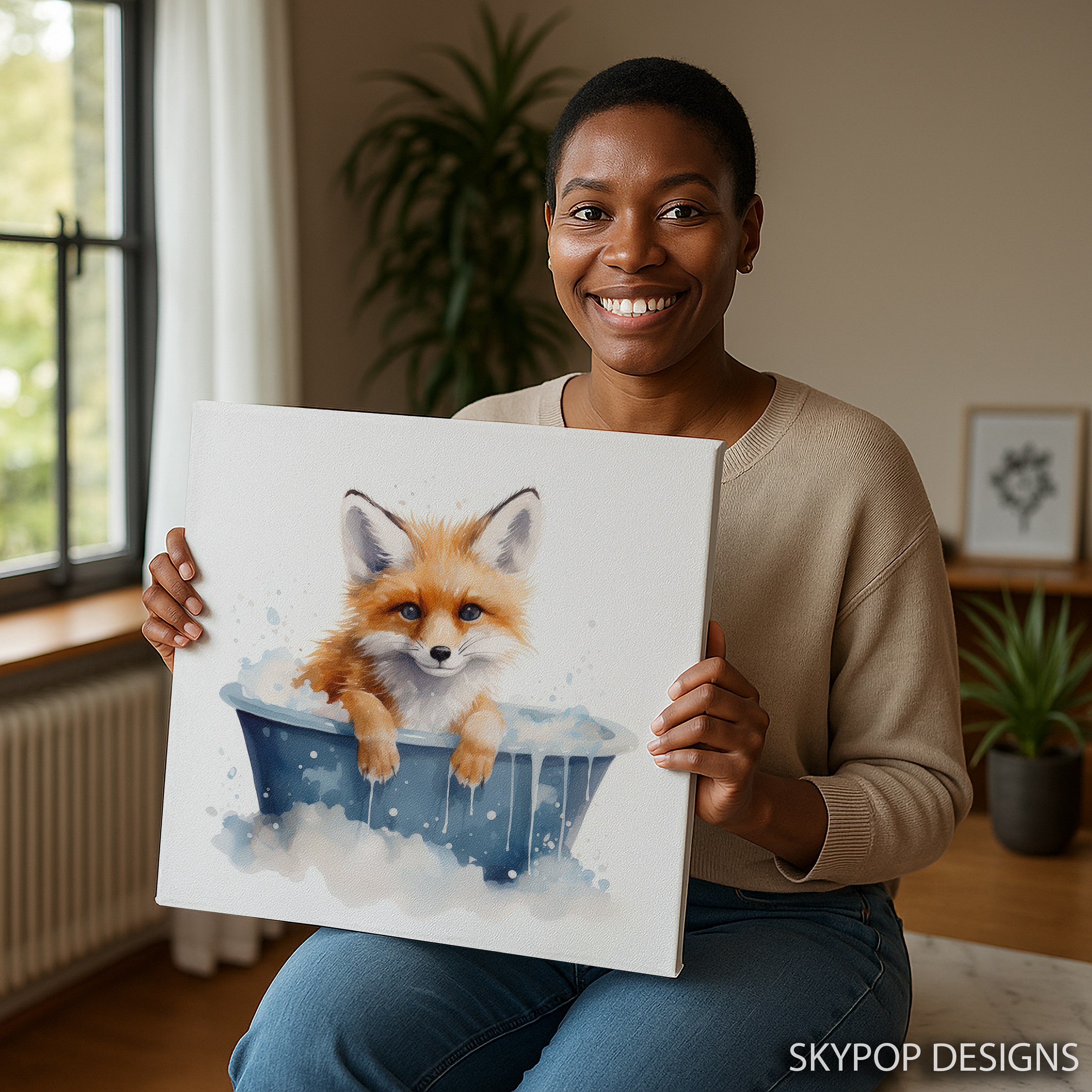 9.jpg Fox Bath Time Bliss Art