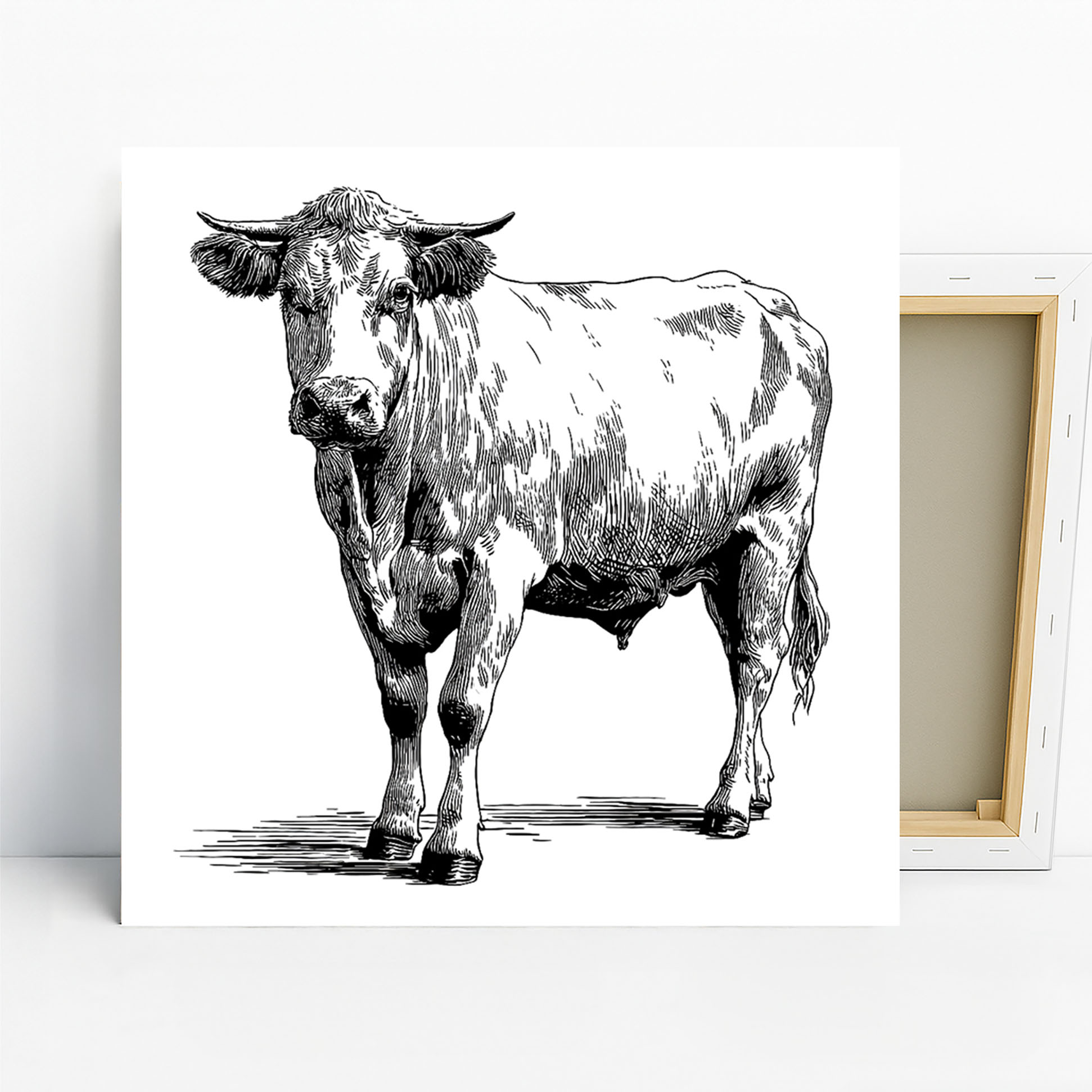 Highland Cow Portrait Art