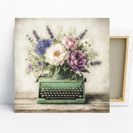 Vintage Typewriter Floral Art