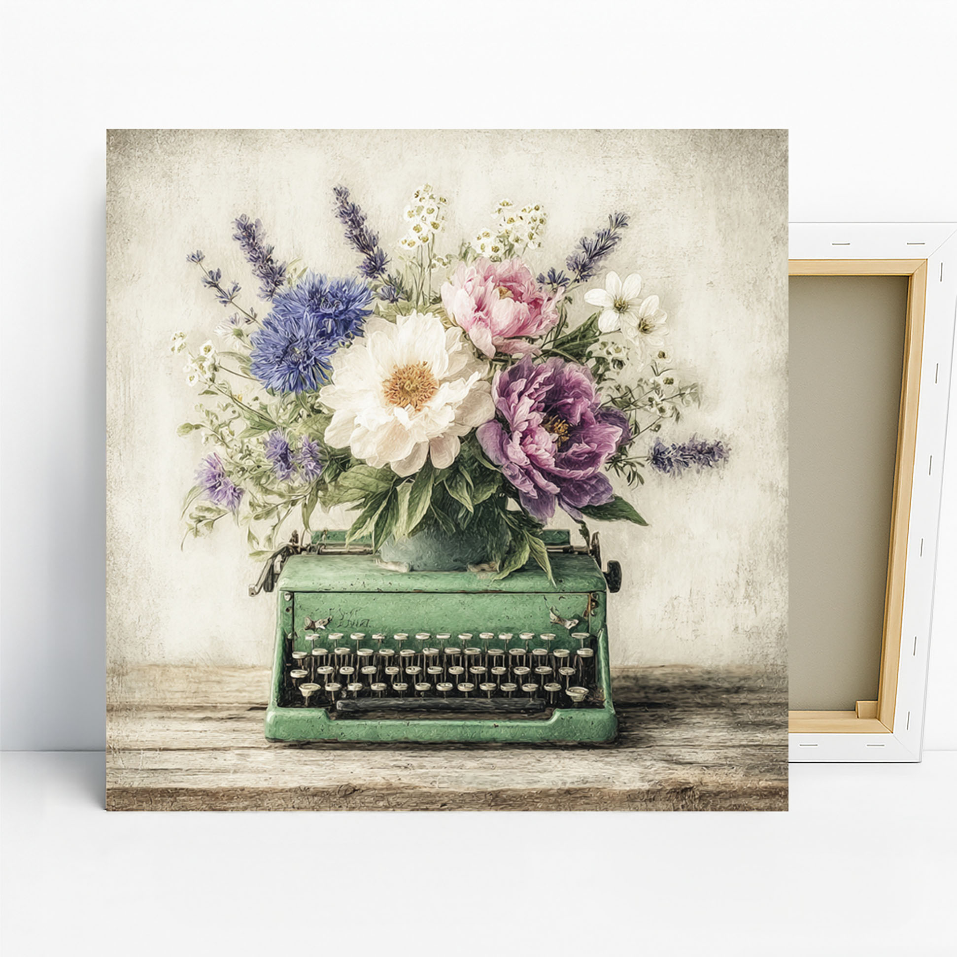 Vintage Typewriter Floral Art